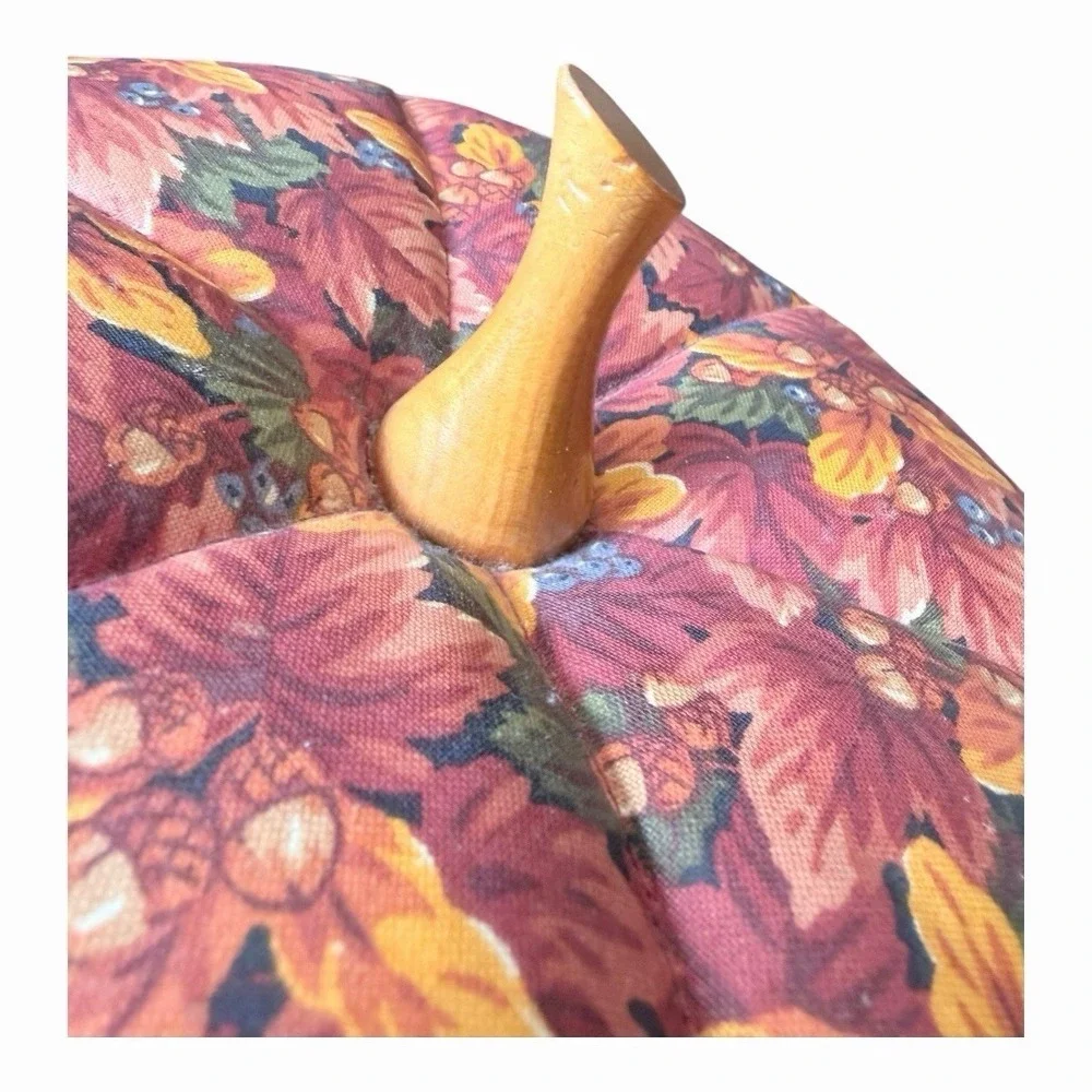 Longaberger Hostess Large Pumpkin Basket W/ Fall Foliage Fabric Liner & Lid